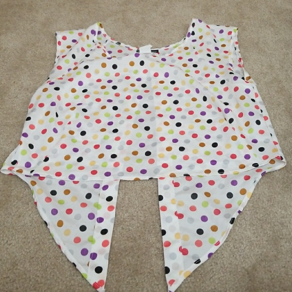 Multi color polka dot crop top
